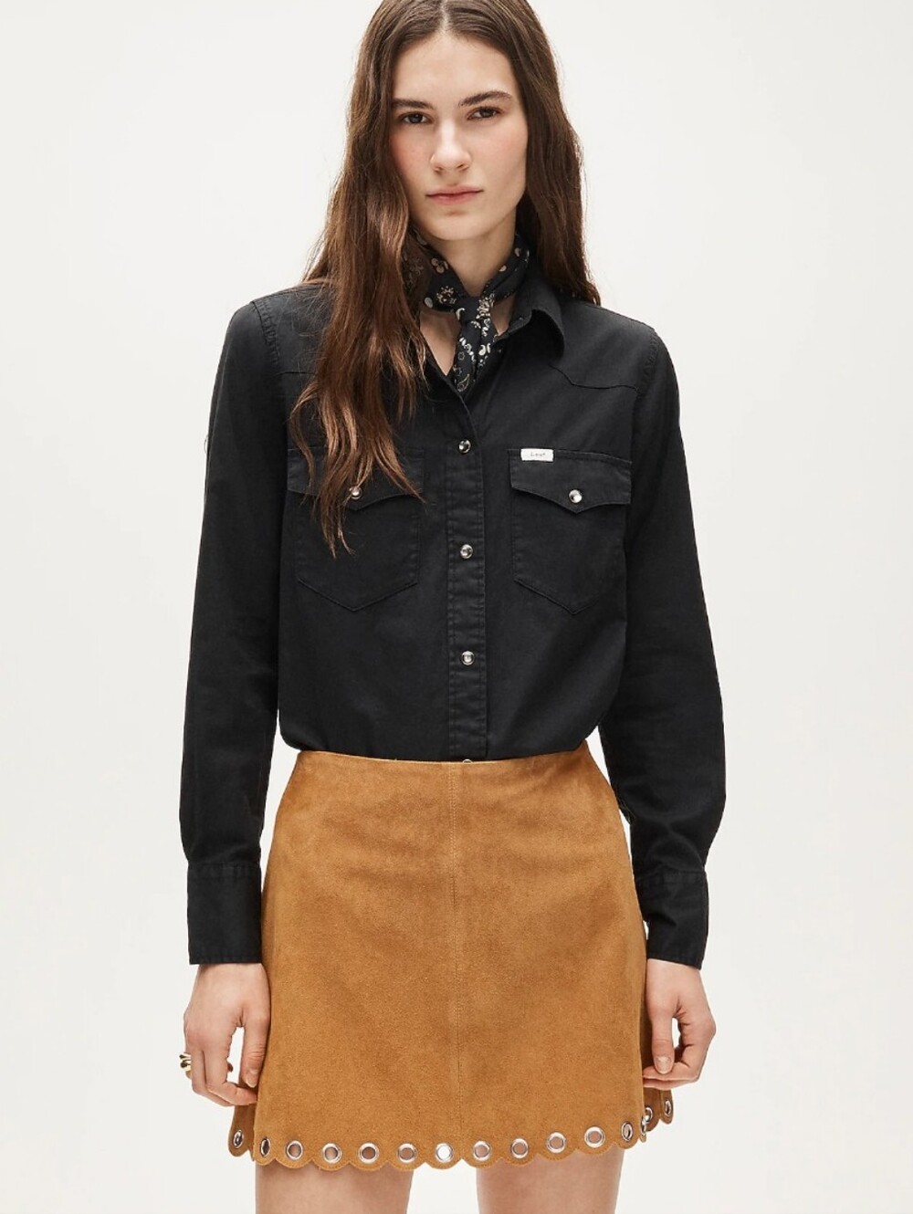 J Crew Collection Fairfax scalloped mini skirt in suede CS860 Size 00